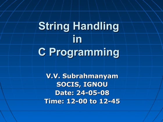 Strings in c