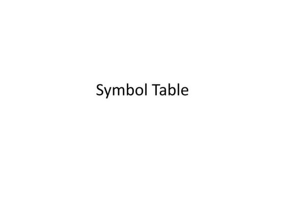 Symbol table in compiler Design