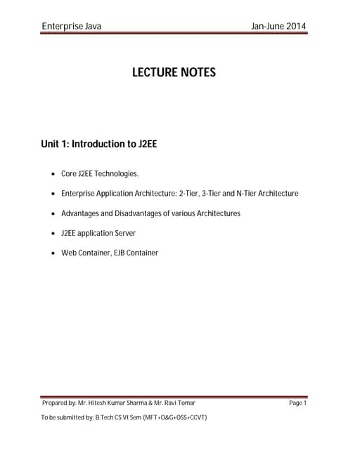 Introduction to J2EE