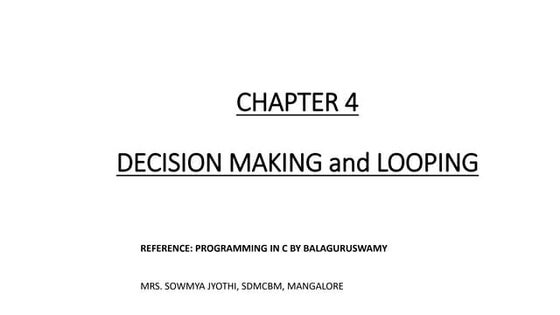 Unit II chapter 4 Loops in C