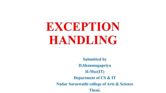 exception handling
