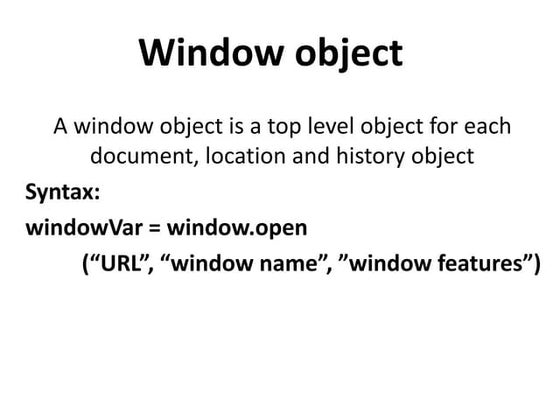Window object