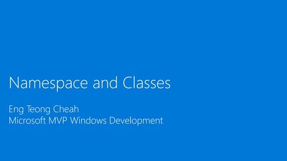 Xamarin: Namespace and Classes