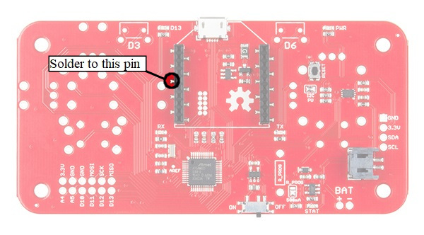 Wireless Joystick RESET pin Highlighted