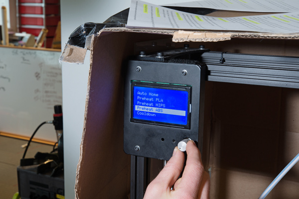 Preheat your 3D printer for your selected material