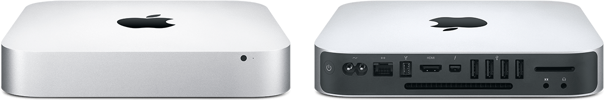 Vorder- und Rückseite von Mac mini (Mitte 2011).