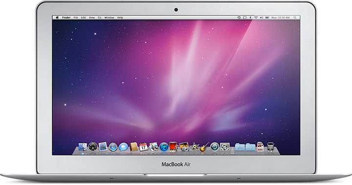 Vorderseite des MacBook Air (11", Ende 2010).