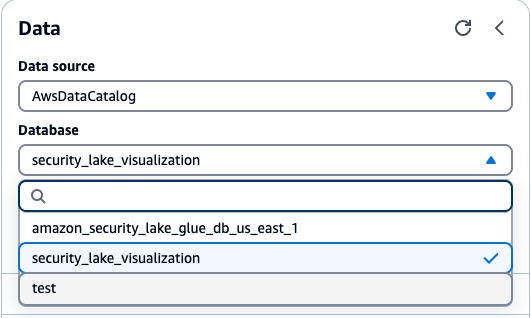 Figure 3: Athena database selection