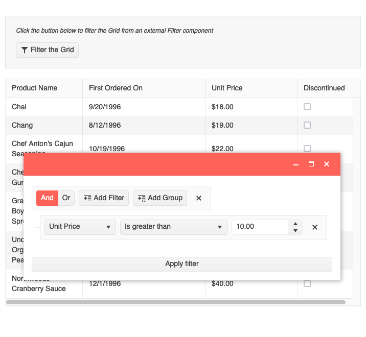 Vue Data Grid: Updated Filtering Examples