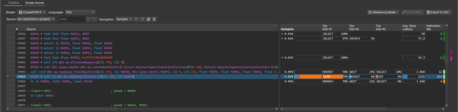 Screenshot of GPU Trace without shader debugging information.