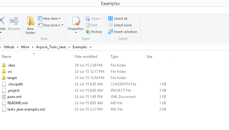 Ejecutar Aspose.Tasks para ejemplos de Java