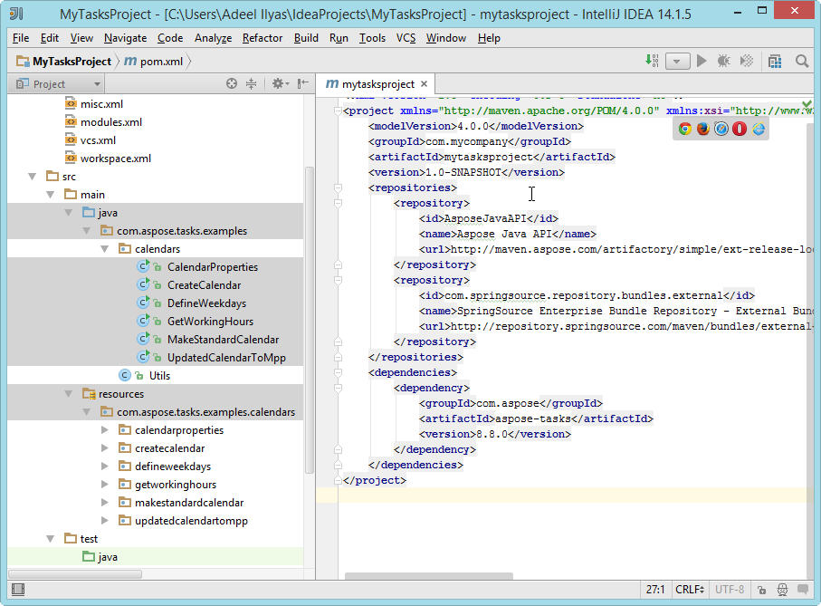 Copie des exemples pour Aspose.Tasks pour Java Maven