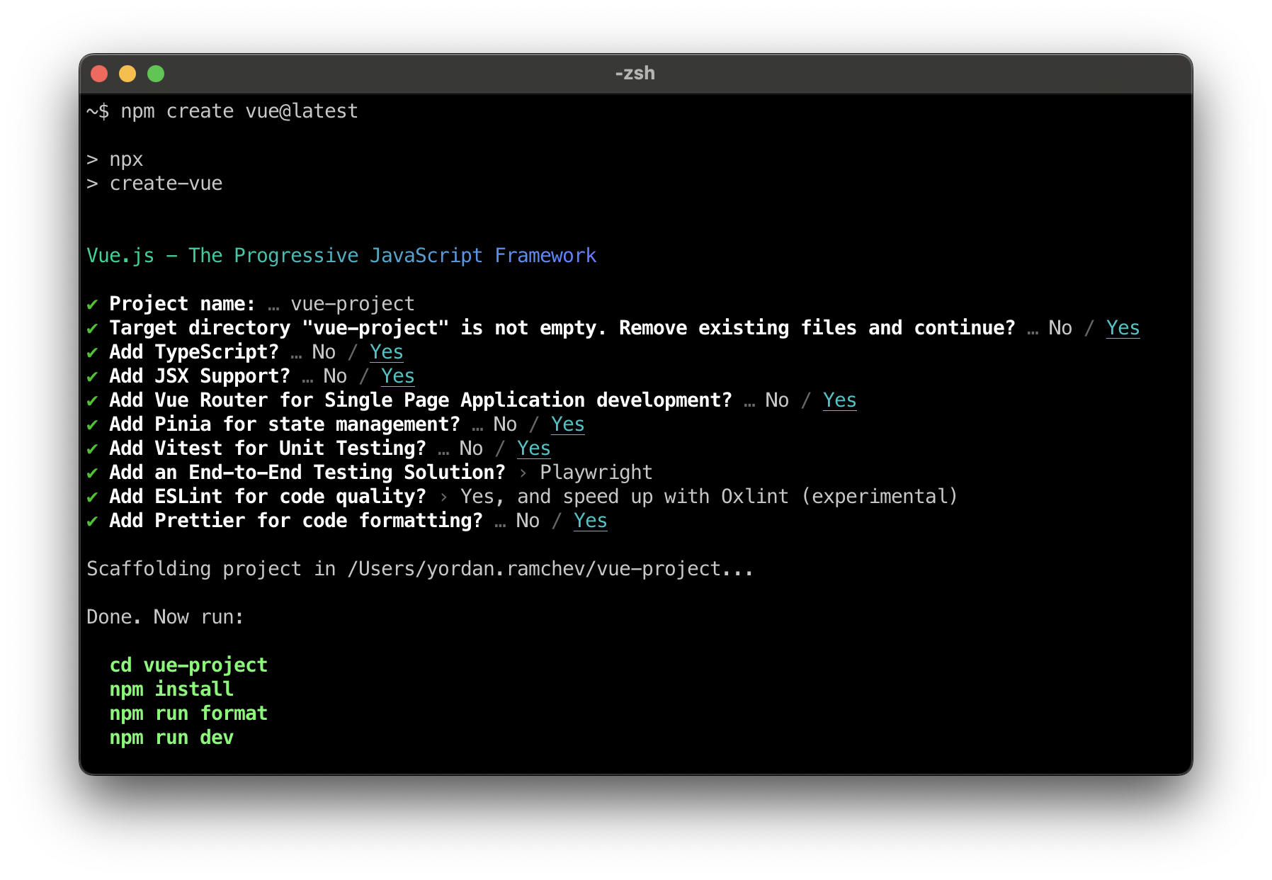 Screenshot from terminal