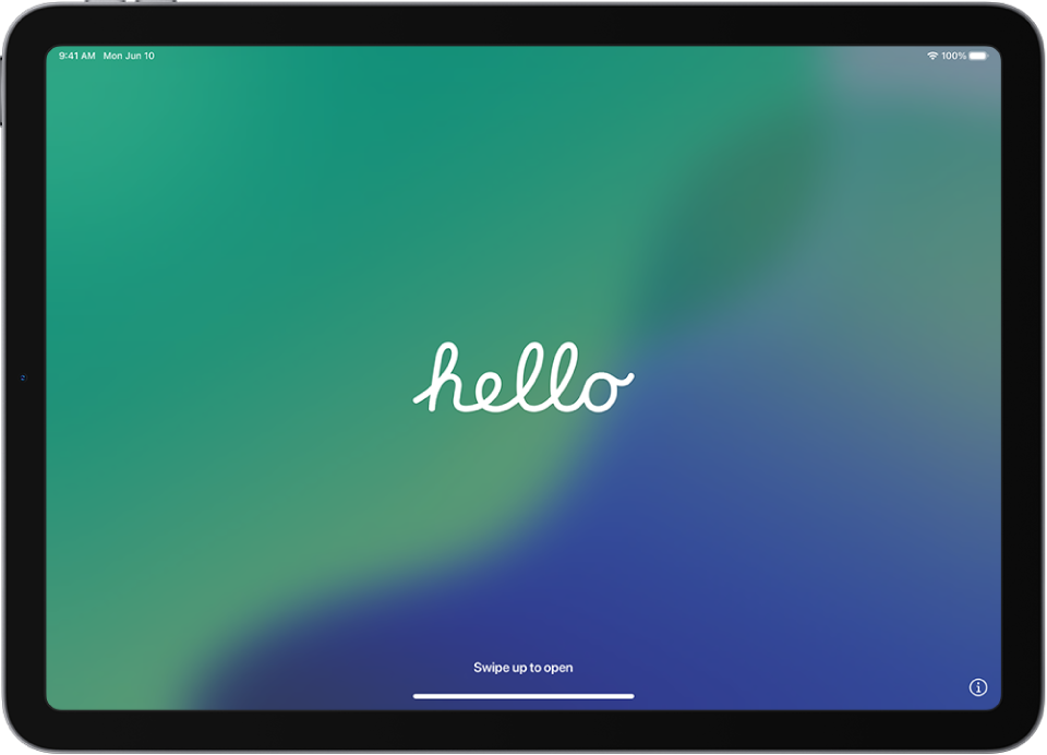 iPadஐ முதலில் ஆன் செய்யும்போது தோன்றும் “Hello” திரை.
