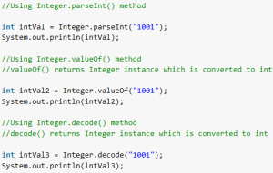 Java String to int example