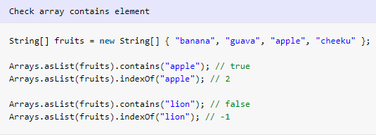 Java Array Contains Example