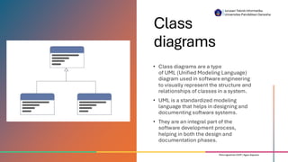 Pemrograman OOP | Agus Seputra
Class
diagrams
Pemrograman OOP | Agus Seputra
Jurusan Teknik Informatika
Universitas Pendidikan Ganesha
 