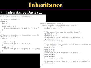• Inheritance Basics ...
 