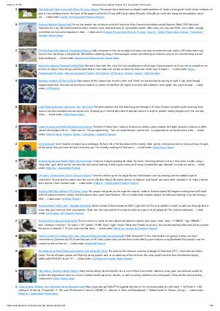 9/6/22, 2:15 PM Advanced View Arduino Projects List - Use Arduino for Projects
https://duino4projects.com/advanced-view-arduino-projects-list/ 3/49
35. Digital Book Cricket Game with ATtiny 85 using Arduino The project described here is a digital implementation of “book cricket game” which Indian students no
play in their childhood time. The heart of the project is 8 bit MCU from AVR family called ATtiny85. ATtiny85 are small and cheap microcontrollers which
are…... Listed under: Game – Entertainment Projects, Projects
36. Arduino Weather Station Part2 So my last project was a Arduino wind chill machine. http://www.instructables.com/id/Arduino-Wind-Chill-Machine/
Naturally, this Lazy Old Geek wanted to add a weather vane (wind direction) to my weather station. Who cares, you may ask? Well, I am a Geek. Actually,
wind direction has some importance. Here…... Listed under: Arduino Programmer Projects, Projects, Security – Safety Project Ideas, Sensor – Transducer –
Detector Project Ideas
37. DIY Hot Plate With Arduino Temperature Sensor Hello, everyone, in this instructable I will show you how to make the most useful a DIY enthusiast must-
have in their workshop; a hot plate for SMD reflow soldering using a Thermocouple sensor controlled by an Arduino nano to monitor the temperature!
Keep reading to…... Listed under: Temperature Measurement Project Ideas
38. Interactive Arduino Powered Coffee Table One quick fore note: this is my first Instructable and my first large Arduino project, so if you see any stupid errors
or have an idea of how things could be done better, then please let me know. Now that that's out of the way I'll begin, I…... Listed under: Game –
Entertainment Projects, Home Automation Projects, LCD Projects, LED Projects, Projects, Sound – Audio Projects
39. Rainbow Knotted LED Snow Globe My purpose for this project was to take a knot and "show" its construction by tracing its path. It was only through
happenstance that I discovered my chosen medium (2 metres of NeoPixel LED lights) fit so well with Adafruit's snow globe. You might choose…... Listed
under: LED Projects
40. Light Palate–Selective Lighting for Your Next Feast The permutations that fine food has gone through in the last 20 years has been quite amazing. Every
nuance has been tweaked and romanced over. Growing up in the midwest where food was taken in merely to prevent bodily collapse until that one day
when…... Listed under: Other Project Ideas
41. Larson Scanner with Relay Module using Arduino This time I'll show how I used an Arduino to control a relay module with eight channels. Arduino in offers
several advantages such as: - Open source; - Easy programming; - You can assemble your own board; - Is supported on various forums on the…... Listed
under: Other Projects, Projects, Sensor – Transducer – Detector Projects
42. Evil Macropad I don't have to introduce your colleague, Richard. He is The Backbone of the society. Hard worker, everyone knows he is busy all day. He gets
all the praise. But you know the truth. And only you. He is hardly working. All he does is…... Listed under: Other Project Ideas
43. Arduino Quadruped Robot: Walks, Skims & Grips I made an Arduino quadruped robot “by-hand,” meaning without a kit or a 3D printer. It walks using a
"long step" gait, which can be very smooth and natural looking. It didn't quite come out the way I wanted though. However, to make my robot…... Listed
under: Robotics – Automation Projects
44. Ultrasonic Combination Switch using an Arduino Time for a follow-up to the Single Button Combination Lock by creating another oddball type of
switch/lock. To activate this switch we make use of a Parallax Ping))) Ultrasonic sensor, an Arduino-style board and some other hardware – to make a device
that receives a four-number code…... Listed under: Medical – Health based Projects, Projects
45. Arduino NERF Ball Wireless FPV Sentry Turret This project will guide you through the steps to make an Arduino based 360 degree rotating foam ball turret
with full joystick wireless control, and first person view camera and headset. This is a moderately complex project for hobbyists looking to try something a
little…... Listed under: Wireless Projects
46. Arduino Street Traffic Light – Breadboard Edition Build a simple Arduino powered Traffic Light with us! This instructable is meant to walk you through almost
every step, but there are a few assumptions. Read over the intro and the first step to make sure you are fully prepared! This is the breadboard…... Listed
under: Car Projects, LED Projects, Projects
47. Arduino SD Cards and Datalogging This is my first in a series of more advanced Arduino tutorials. [box type="note" color=" #202020 " bg="#ffbb00 "
font="verdana" fontsize="14" radius="20 " border="#000" float="right" head="Attributes"]Thanks to Jeremy , for this articles[/box] Now that we’ve covered
the basics in tutorials 1-10 (you have watched them…... Listed under: Metering – Instrument Projects, Projects
48. How to Control Any Drone From Your Arduino Microcontroller Using Bluetooth Hello Everyone!!! In this Instructable I am going to show you how I
converted my (Commercial) RC drone that uses an RC radio system into a drone that is controlled by your Arduino using Bluetooth Why would I want to
control my drone from an…... Listed under: Bluetooth Projects
49. Introduction to Packet Radio and Arduino Controlled LED Strips This time on the show we continue coverage of Toorcamp 2012 - the American Hacker
Camp. This time Darren speaks with Rob Eby about packet radio as an extension of the Internet. Plus what could be better than flexible individually
addressable RGB LED strips? %1…... Listed under: LED Projects, Projects, Radio Projects
50. Tele Vaidya – Remote Health Monitor Every human being requires health care as one of their basic needs. However, many poor countries are unable to
achieve the requirements due to a lack of medical health experts or doctors, as well as sanitary facilities such as hospitals. These are the most pressing…...
Listed under: Other Project Ideas
51. Cyborg Hand : Robotic-cum-Prosthetic Servo Powered Hand https://youtu.be/gO7L46sZTY4 Supplies Hey there ! For this Instructable you will need: 1- 3d Printer 2- CAD
software( TinkerCad / Fusion360 ) 3- PLA and TPU filament 4- Servos [ MG995 ] 5- Arduino 6- Wires and Breadboard 7- Rubber bands 8- Thread / String (…... Listed under:
Robotics – Automation Project Ideas
 