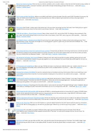9/6/22, 2:15 PM Advanced View Arduino Projects List - Use Arduino for Projects
https://duino4projects.com/advanced-view-arduino-projects-list/ 38/49
629. Wearing Your Heart on Your Sleeve There are many smart devices available to us that are able to detect our heart rate and other bio data by using a method cal
photoplethysmography (PPG), a concept of how blood is able to reflect red light while absorbing green light. The device can…... Listed under: Sensor –
Transducer – Detector Projects
630. Pulse Oximeter and Heart Rate Monitor Arduinos are incredibly useful tools for all sorts of projects. Given the current COVID-19 pandemic, having easy, fast,
cheap, and reliable access to health information is more important than ever. While an Arduino might not be the tool of choice for proper medical
applications, we…... Listed under: Other Projects
631. Chore Tracker Chore Tracker is a device used to help motivate you to do your chores, and manage your time. Each week, Chore Tracker gives you a goal to
complete five chores of your choice. It will set a timer for you to stay on track and…... Listed under: Other Projects
632. STONE HMI and Arduino + Physical Therapy Instrument Today is Friday, January 29, 2021, control of the COVID-19 in Beijing is also promoting the "New
Year in place", family said the Spring Festival can not visit each other, or each person is fined 1500. It seems to go out as little as possible,…... Listed under:
Metering – Instrument Projects
633. Don’t Make Me Choose – a Randomized Light Wheel So much of our lives is spent making choices. Cut down on that time by making your own "Don't
Make Me Choose" project. This project uses the lights on a Circuit Playground to point to a specific item you have listed on the whiteboard. This…... Listed
under: Arduino Battery Project Ideas
634. Resistive/Capacitive Sensing Tester (For E-textiles Soft Sensors and More) A handy-dandy portable device for testing e-textile sensors on the fly. Sometimes
your electronics workspace and your textiles workspace are not the same places. You want to make multiple samples and test them, but then you have to
carry your whole electronics prototyping kit (laptop,…... Listed under: Sensor – Transducer – Detector Projects
635. Over Engineered True Random Value Generator Random numbers are often used in daily for example in encryption, gambling, gaming and much more.
These numbers are generated by computers using complex algorithm but it can be predicated if we know the seed value and the algorithm. So this is my
attempt to…... Listed under: Other Projects
636. IoT Temperature and Humidity Sensors About a year ago, I felt like some rooms in my house were colder than other ones. I wanted to check for sure, so I
built a few temperature and humidity sensors connected to my phone via wifi, and dispersed them in my house. I…... Listed under: Temperature
Measurement Projects
637. Automate Push Up Routine With ESP8266 For most of us during lock down, we have been practicing a lot of exercises. Either its some stretching or some
muscle building exercises. But one issue that I have faced personally is keeping track of my workouts. I was unable to see my progress…... Listed under:
Other Projects
638. Smartphone LED Controller Using Bluetooth With Own Application Hello friends welcome back to "Techno-E-Solution" In this video I'll be going to show
you an interesting project "Smartphone controlled LED Using Arduino & Bluetooth with Own developed Application", I developed this application on
kodular app making platform. In this project, we control the LED…... Listed under: Phone Projects
639. DIY Wireless Pi Table Decor Going through the Instructables website, I came across this fascinating "Pi Day Speed Challenge" contest. I decided to take part
in the contest, as a challenge to myself of how creative and innovative can I be. As I'm not good as a cook, I did…... Listed under: How To – DIY – Projects
640. Getting Started With ESP-MESH and 8266 -8266 Introduction ESP-MESH is a networking protocol built on the top of the Wi-Fi protocol. ESP-MESH allows
numerous devices (generally referred as nodes) spread over a large physical area to be interconnected under a single WLAN. ESP-MESH allows multiple
nodes to communicate with each other under…... Listed under: Other Projects
641. Make Your Own Arduino AC Dimmer | Drive Motors & Lights Hi every one, here Chris, and I want to show you how I made my own Arduino AC dimmer that
can control AC loads such as motors and lights easily. It has the power to handle 1200+ Watts and It's a very nice project for…... Listed under: Motor Projects
642. Never Lose Your Phone Again Who hasn't ever left his phone on a spot and realised they had lost it too late? Anonimoconhache present you the solution:
Don't Lose Me. With this amazing gadget you will never lose your phone again. Whenever you are too far away from your phone…... Listed under: Phone
Projects
643. RC Strandbeest {This instructable was created in fulfillment of the project requirement of the Makecourse at the University of South Florida
(www.makecourse.com).} Inspired by the Wind powered machines built by "Theo Janse" I've come up with a design of my own, but with a twist. This
design…... Listed under: Motor Projects
644. Open Grow Light Exactly a year ago (February 2020), James’ wife wanted to expand her plant growing setup in the house. This included a bigger, larger,
taller plant growing area AND the need for more lighting. BINGO! The seed for the Idea was planted. After an exhaustive market…... Listed under: LED
Projects
 