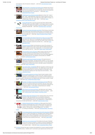 10/18/23, 10:21 AM Advanced View Arduino Projects List - Use Arduino for Projects
https://duino4projects.com/advanced-view-arduino-projects-list/?page31074=5 30/51
home appliances. Now, this becomes a reality,with…... Listed under: Home Automation Projects,
Phone Projects
487. Fairly Simple Simon – the evolution of an Arduino game Important notice: Final (i.e.
relevant) version is at the last step of this instructable. If you want to build a Simon,
that is the recommended version. The rest of the steps show how this evolved from
a bare-bones game for LED 13 and Serial (i.e.…... Listed under: Game –
Entertainment Projects, Projects
488. LilyPad Arduino Totoro Plush with Umbrella Materials: For Totoro: Felt: 1 black, 3
grey, 1 white, 1 beige Needle Black Thread Poly-fil stuffing Cardstock Scissors Pins
Pen or chalk DIY Totoro Plush Tutorial HERE Totoro Pattern HERE For Umbrella: 3 or
4 different types of fabric Felt: 1 grey, 1 black…... Listed under: Game –
Entertainment Projects, Home Automation Projects
489. Arduino GSM shield This is a very low cost and simple Arduino GSM and GPRS
shield. We use the module SIMCom SIM900 . It’s the cheaper module now available
in the market. The module is not simple to mount by an hobbyst, so we use the
Breakboard TDGGSM_900…... Listed under: Development Board – Kits Projects,
Phone Projects
490. Dogduino:The Automatic Dog Feeder using Arduino Tired of having to find the dog
food to feed the dog? Tired of having to get up early so your dog doesn't attack
you for his food? Are just plain lazy? If you answered yes to any of these questions,
this instructable is for…... Listed under: Arduino Programmer Projects, Projects,
Sound – Audio Project Ideas
491. Easy Programmable EL-Wire Wall Art Project with Cool-Neon using arduino Blank
space, what to do?, what to do? Our hackerspace has a blank brick wall above the
fireplace. It's been a cold winter so we've had a fair number of fires, but there is just
something wrong about a blank brick wall. Well in this…... Listed under: Home
Automation Projects
492. The Arduino OctoSynth What is the OctoSynth you may ask? The octosynth is a
polyphonic synthesizer that is able to produce eight Pulse Width Modulated tones
that form together a musical scale. In English terms, it is a 8 key electronic organ
that can play more than one…... Listed under: Projects, Sound – Audio Projects
493. Microcontrolled AC switch using arduino Always wanted to take total control of
your electric appliances even without being at home? Well, thanks to this
instructable you will be able to do that and much more. Some friendly suggestions
before starting: Electricity is very dangerous, read and follow the "DANGER:"
advices…... Listed under: Home Automation Projects
494. Representing audio through vibration with Arduino This project functions to
display sound using vibration. You plug your iPod, computer, or TV into it and get
tactile feedback representing the loudness of the audio. It can help deaf people to
experience sound. Stuff you need: Arduino USB Cable Computer running Arduino
software…... Listed under: Sound – Audio Projects
495. How to Build a Robot – The BeetleBot Welcome! I have been in robotics since I was
a kid and I am very passionate by robotics. I learn BEAM robotics around 1997-98
and started building robots for a science faire project call "Insectroides" in 2001.
http://robomaniac.solarbotics.net ( they change server and the website…... Listed
under: Robotics – Automation Projects
496. Psycho Scooter Scramble using an Arduino Psycho Scooter Scramble is a blind-
driving electric wheelchair game. It consists of two riders, strapped into electric
wheelchairs, and two blindfolded pilots, who remotely control the wheelchairs from
the sidelines based on information given over headset by their driver. The basic mechanic is simple:
players…... Listed under: Game – Entertainment Projects, Projects
497. Mug Music: Turn Water Into an Instrument with Arduino and ChucK What if you
could turn any conductive surface into an instrument? Like, say...a mug of water?
Best of all, it's cheap; you'll only need $1 worth of extra electrical components (not
including the Arduino). For this project, my friend Harvest and I combined
Disney's Touché…... Listed under: Home Automation Projects
498. Making Robots Using Android and Arduino udar Muthu gives a talk on Making
Robots Using Android and Arduino at Droidcon India 2011 by HasGeek. ... Listed
under: Arduino Android, Projects, Robotics – Automation Projects
499. PORTABLE FORCED-AIR COOLING UNIT here is growing interest in the commercial
production of high-value specialty fruit such as strawberries, blackberries,
raspberries, and blueberries. Much of the small fruit grown in North Carolina is
currently marketed through pick-your-own establishments or roadside stands. A
strong demand for these small fruit items…... Listed under: Home Automation Projects
500. Perfboard Hackduino Arduino-compatible circuit Never again will you have to
dismantle a finished project just to reuse an Arduino board! This tutorial will go
through the steps involved in fabricating your own Arduino-compatible circuit
using just ~$8 of parts (this includes the ATMega chip!). This is perfect
for installing and embedding…... Listed under: Development Board – Kits Projects,
Projects
501. A solar tracking automatic motorized window blind retrofit using Arduino Buildings
account for 20-40% of total energy use in developed countries. Window shades (or
blinds) can help to reduce building energy use and improve visual comfort (i.e.,
reducing glare and increasing daylighting). A recent study showed that occupants
are fairly inactive when operating manual roller…... Listed under: Motor Projects
502. Flashlight tag using an Arduino board You probably know the game of flashlight-
tag. You just run around in the dark on a campsite. You hold your flashlight and try
to shine it on one of the other kids, without the other kids shining their lights on
you. I wanted to make…... Listed under: Game – Entertainment Projects, Projects
503. Fish Sensing Overview Once again, my project was motivated by my curiosity to explore interesting
and unfamiliar territory. I decided to see if I could make my own capacitive sensor and then use it
 