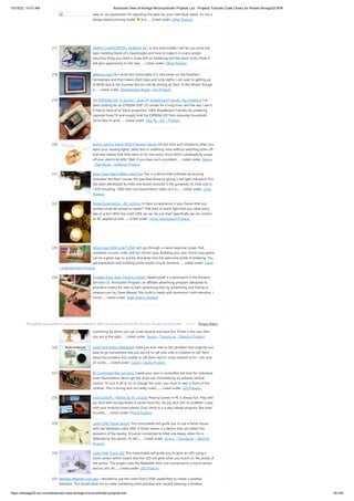 10/18/23, 10:41 AM Advanced View of Atmega Microcontroller Projects List - Projects Tutorials Code Library for Atmels Atmega32 AVR
https://atmega32-avr.com/advanced-view-atmega-microcontroller-projects-list/ 16/144
easy to use parameters for adjusting the pads for your individual needs. It's not a
design award winning model but…... Listed under: Other Projects
217. SIMPLE QUADCOPTER ( HUBSAN X4 ) In this Instructable I will let you know the
basic building block of a Quadcopter and how to make it in a very simple
way.Only thing you need is some skill on Soldering and few basic tools.I think it
will give opportunity to the new…... Listed under: Other Projects
218. Wakeup Light As I write this instructable it is mid winter on the Northern
hemisphere and that means short days and long nights. I am used to getting up
at 06:00 and in the Summer the sun will be shining by then. In the Winter though,
it…... Listed under: Development Board - Kits Projects
219. DIY ESP8266 ESP-12 Socket – Snap Fit, Breadboard Friendly, No Soldering I've
been looking for an ESP8266 (ESP-12) socket for a long time, and the way I see it,
It had to have all of these properties: 100% Breadboard Friendly No soldering
required Snap Fit and snugly hold the ESP8266 DIY from everyday household
items Easy to print…... Listed under: How To - DIY - Projects
220. Energy Saving Switch With Presence Sensor Do you face such situations when you
leave your reading lights, table fans or soldering irons without switching them off
and later realize that they were on for too many hours which subsequently jumps
off your electricity bills? Well, if you have such a problem…... Listed under: Sensor
- Transducer - Detector Projects
221. Door Open Alarm With Linkit One This is a device that indicates by buzzing
whenever the door crosses the specified distance giving a red light indication.This
has been developed by linkit one board received in the giveaway! Its total cost is
~63$ including ~60$ linkit one board.Here's video of it in…... Listed under: Clock
Projects
222. Home Automation – RC Lighting Is there an appliance in your house that you
wished could be turned on easier? That hard to reach light that you need every
day or a fan? With the LinkIt ONE we can do just that! Specifically we can control
an AC appliance with…... Listed under: Home Automation Projects
223. Simon Says With LinkIT ONE Let's go through a classic beginner projec that
combines circuits, code, and fun: Simon Says. Building your own Simon Says game
can be a great way to quickly dive deep into the awesome world of tinkering. You
get experience with building some simple circuits (buttons…... Listed under: Game
- Entertainment Projects
224. Portable Solar Auto Tracking System Medomyself is a participant in the Amazon
Services LLC Associates Program, an affiliate advertising program designed to
provide a means for sites to earn advertising fees by advertising and linking to
amazon.com by: Dave Weaver This build is made with aluminum t-slot extrusion. I
chose…... Listed under: Solar energy projects
225. Linkit One Motion Sensor Prank Do you want to take revenge from your friend or
your elder brother because he fooled you on a occasion. Are you searching for
something by which you can scare anyone and have fun. If that is the case then
you are at the right…... Listed under: Sensor - Transducer - Detector Projects
226. Linkit One Audio Messenger Have you ever met to this problem that urgently you
have to go somewhere and you are try to call your wife or children to tell them
about the problem but unable to call them due to some network error. I am sure
on some…... Listed under: Sound - Audio Projects
227. RC Controlled Rgb Led Strip Create your own rc controlled led-strip for individual
room illumination! Most rgb-led-strips are controlled by an infrared remote
control. To turn it off or on or change the color, you have to stay in front of the
receiver. This is boring and not really smart.…... Listed under: LED Projects
228. Linkit One BT – Mobile As PC Joystick Playing Games in PC is always fun. Play with
joy stick with out key board is some more fun. No joy stick still no problem u play
with your Android smart phone. First i think it is a very simple program. But want
to jump…... Listed under: Phone Projects
229. Linkit ONE: Flame Sensor This instructable will guide you to use a flame sensor
with the Mediatek Linkit ONE. A flame sensor is a device that can detect the
presence of fire nearby. A buzzer connected to linkit one beeps when fire is
detected by the sensor. So let's…... Listed under: Sensor - Transducer - Detector
Projects
230. Linkit ONE Touch LED This instructable will guide you to glow an LED using a
touch sensor which means that the LED will glow when you touch on the probe of
the sensor. The project uses the Mediatek linkit one connected to a touch sensor
and an LED. As…... Listed under: LED Projects
231. Wireless Weather Indicator I decided to use the Linkit One's GSM capabilities to create a weather
indicator. This would allow me to make something both practical and visually pleasing, a wireless
This website uses cookies to improve your experience. We'll assume you're ok with this, but you can opt-out if you wish. Privacy Policy
ACCEPT
 