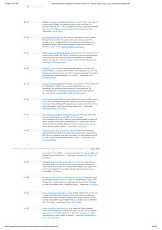 10/18/23, 10:41 AM Advanced View of Atmega Microcontroller Projects List - Projects Tutorials Code Library for Atmels Atmega32 AVR
https://atmega32-avr.com/advanced-view-atmega-microcontroller-projects-list/ 60/144
823. EGYDuino – Arduino compatible board EGYDuino is a DIY Arduino clone made on
a single sided PCB board. It’s simple and cheap to build using home PCB
fabrication methods and it’s 100% compatible with Arduino. Description ATmega8
takes care of the USB to serial communication and should be burned with…...
Listed under: Android Projects
824. ATmega64 Development Board This project is a development board for Atmel
ATmega64 microcontroller and can be used to easily develop custom AVR
firmware or as an introduction board to microprocessors and programming. A
development board is better to be used instead of a breadboard setup as it
facilitates…... Listed under: Development Board - Kits Projects
825. DigiPot – Rotary Encoder Digital Potentiometer Description The “potentiometer” is
actually a rotary encoder (TW-700198) connected to a microcontroller that reads
the signal from it and convert it to a value that is displayed on 7-segment
displays. The value also is sent via i2c/spi/serial/usb to the host. Also 3 LED and…...
Listed under: AVR ATmega Projects
826. Atmega168 TV-B-Gone Yes, I know what you are thinking: "oh no, please not
another TVBGone..." Anyway, this instructable is for the newbies as me which are
still experimenting with Arduino, and prefer to program an Atmega168 in Arduino
than an AtTyny85 with other methods. This circuit is…... Listed under: Home
Automation Projects
827. Arduino atmega644/1284 clone This project is about to DIY an Arduino board wth
an ATMEGA644P or 1284P to have more INPUTS/OUTPUTS than on the
atmega328P. You can buy an arduino mega but it's more expensive. The
microcontrollers will be bootloaded with Sanguino and the project seems to
be…... Listed under: Interfacing(USB - RS232 - I2c -ISP) Projects
828. Small Footprint ATMega328P Board For my Word Clock project, for which I built a
custom 8 x 8 LED Matrix with controller, I needed a much smaller footprint DIY-
Duino (board for an ATMega328P microprocessor), one that would have all of the
main functionality of my previous DIY-Duino boards (such…... Listed under:
Development Board - Kits Projects
829. Flames effect with a 8×8 LED Matrix and ATMega328 A while ago I found some
blog posts explaining how to use a LED matrix as a pendant
(http://hackaday.com/2013/01/10/8x8-led-matrix-pendant-sealed-in-a-block-of-
epoxy/ and https://sites.google.com/site/tinymatrix/ ). The 8x8 matrix pendant
looked cool, but it was missing detailed information on which parts to use and
how to solder everything together.…... Listed under: LED Projects
830. Remote controlled switch using Atmega 328p Ever dreamt of controlling an
appliance like a CFL or a fan at your finger tips and thinking for a cheap solution?
Well, then you are looking at the right instructable!! This instructable will provide
you with a cheap and best possible solution to control…... Listed under: Home
Automation Projects
831. Easy Technique for Bootloading Atmega328pu and Atmega328p-pu# Xolcano it is
very difficult to bootload Atmega chips when you don't have proper knowledge
about device signature ! each chips are associated with its own Signature.at the
beginning I found very difficult in uploading bootloader file to Atmega 328pu and
Atmega 328p-pu , although their…... Listed under: Interfacing(USB - RS232 - I2c -
ISP) Projects
832. Digital Wall clock Using Atmega-8 and RTC Clock is one of the most essential
house hold things. There are various types of clocks like good old Pendulum
clocks, Analog clocks and the now trending modern Digital clocks. Digital clocks
has many advantages over the analog clocks like the Accuracy in time, easy…...
Listed under: Clock Projects
833. Running an HD44780 Display off the ATmega on a Gertboard There was a thread
on the Raspberry Pi forums about running a 16x2 HD44780 based display off the
ATmega chip on the Gertboard. I normally use a shift register to run my display,
so I wasn't much help to them. I decided to try and…... Listed under: LCD Projects
834. How to fix dead atmega and attiny avr chips Atmega fusebit doctor, as name says
it, device for repairing dead Atmega and Attiny family AVRs by writing fabric
fusebits. Most common mistakes or problems are a wrong clock source (CKSEL
fusebits), disabled SPI programming (SPIEN fuse) or disabled reset pin (RSTDISBL
fuse). This simple…... Listed under: How To - DIY - Projects
835. Getting Started With the ATMega328P In the Internet of Things movement,
people across the globe are connecting their stuff – TVs, pets, even houseplants -
to the internet and transmitting all sorts of data. If you’re going to be a part of
that movement, or want to dabble in creative…... Listed under: Interfacing(USB -
RS232 - I2c -ISP) Projects
This website uses cookies to improve your experience. We'll assume you're ok with this, but you can opt-out if you wish. Privacy Policy
ACCEPT
 