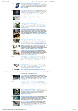 10/18/23, 10:57 AM Advanced View of Projects Raspberry Pi List - Raspberry PI Projects
https://projects-raspberry.com/advanced-view-of-projects-raspberry-pi-list/ 65/134
1008. Back in Black – a DIY raspberry pi Boombox: Wire it Up – Power Power The BinB
boombox has a different power setup from the prototype - it can be battery powered
or AC powered. If you want to run the boombox often on battery, the recommended
choice is an SLA (Sealed Lead Acid) battery of good quality. These…... Listed under:
How To - DIY - Projects
1009. ICStation 4X4X4 Light Cube Kit for Arduino UNO CSTATION 4x4x4 Light Cube kit uses
64 cuboid LED,and controlled by Arduino. Expansion board uses two 74HC595 shift
register chips, using eight I/Os can light the 4x4x4 Light Cube,it’s hardware resources
needed is less than other 4x4x4 light cubic expansion board(needs 20 I/Os to
control).…... Listed under: LED Projects
1010. Interface LED with Raspberry Pi Solution Connect an LED (see “Opto-Electronics”) to
one of the GPIO pins using a 470Ω or 1kΩ series resistor (see “Resistors and
Capacitors”) to limit the current. To make this recipe, you will need: Breadboard and
jumper wires (see “Prototyping Equipment”) 1kΩ resistor (see “Resistors…... Listed
under: LED Projects
1011. Raspberry Pi – RS232 Serial Interface Options (Revisit) In the previous article Raspberry
Pi - Installing a RS232 Serial Port we discussed how to install a RS232 port on the
Raspberry Pi. This is a follow up article to suggest a few alternative interface options
as the XBit RS232 level-shifter board has been…... Listed under: Interfacing(USB -
RS232 - I2c -ISP) Projects
1012. Simulink Offers Easy, Graphical Programming for Raspberry Pi & Arduino Every
hardware hobbyist has experienced that painful moment when you smell smoke and
discover that it's coming from your hardware project. It's a rite of passage. Wouldn't it
be nice if you could test your hardware before burning it? At the Open Hardware
Summit, held…... Listed under: How To - DIY - Projects, Raspberry Programmer Projects
1013. 1-wire temperature sensor DS1820 at Raspberry Pi (GPIO directly) To measure the
indoor or outdoor temperature with the Raspberry Pi, there are several possibilities.
This article describes the version with the minimal amount of external components.
This is based on the DS18S20 temperature sensor and the software emulation of the
1-wire protocol. The DS18S20…... Listed under: Temperature Measurement Projects
1014. Raspberry Pi Serial Port Many of the GPIO pins on the Pi have other special uses. The
most useful of these are the serial port pins #8 and #10, which are transmit and
receive for an RS-232 serial port. By default this port will output diagnostic messages
during boot…... Listed under: Interfacing(USB - RS232 - I2c -ISP) Projects
1015. Hacking the Lego EV3: Build Your Own Object Sensor “Eyes” Although the Lego
Mindstorms EV3 kit comes with a variety of cool sensors, wouldn’t it be awesome to
build your own custom sensing device? This project will show you how to create your
own unique object sensors for your Lego EV3 controller using basic electronic…...
Listed under: Sensor - Transducer - Detector Projects
1016. How to detect WiFi access points using Raspberry Pi As you can see – this system is
used as a mobile wireless network (WLAN) detection point. A small computer intended
to be used for WLAN collection, including from UAVs. Hardware: IBM Power PC
405GPR processor, 64 MB SDRAM, 16 MB of built-inflash, 4 mini…... Listed under:
Wireless projects
1017. Multi-Cell LiPo Charging Overview Lithium Polymer Batteries pack a lot of power in a
small package. But they can be tricky to charge safely. The Adafruit LiPo Chargers all
provide a charging cycle designed to safely charge 3.7v Lithium Polymer cells. But
what if your project needs more…... Listed under: Battery Projects
1018. 28BYJ-48 Stepper Motor Control System Based On Arduino With ICStation Team
introduces to you this stepper motor control system based on the ICStation UNO
compatible with Arduino. It uses a ULN2003 chip to drive it. The working voltage is
DC5V. It is widely used on ATM machine, inkjet printer, cutting plotter, fax machine,
spraying equipment,…... Listed under: Motor Projects
1019. Touch Pi: Portable Raspberry Pi Overview In this project we're building a portable
Raspberry Pi using the model A+, PiTFT 3.5” display, Powerboost 500C and a 2500mAh
lithium polymer battery. We designed this very simple case in CAD - It's a two part
enclosure that's fasten together with screws. All the…... Listed under: Development
Board - Kits Projects
1020. Quick2Wire Interface Board – Assembly and Troubleshooting TESTS (1) On the
Quick2Wire boards there is a 3-pin male header with pins for 5V, 3.3V, GND. I attached
the test circuit to 5V and GND — it glowed as it should. Same for 3.3V and GND. So I
decided that the board was…... Listed under: Interfacing(USB - RS232 - I2c -ISP)
Projects
1021. Know all about Raspberry Pi Board Technology The Raspberry pi is a single computer
board with credit card size, that can be used for many tasks that your computer does,
like games, word processing, spreadsheets and also to play HD video. It was
established by the Raspberry pi foundation from the UK.…... Listed under:
Development Board - Kits Projects
1022. Control stepper motors with Raspberry Pi and node.js Continuing the journey on how
to control things with node.js on the Raspberry Pi I set up 2 stepper motors and
controlled them in real time with Hydna. You can can read futher on how to install
Hydna on Raspberry Pi here. The to pins…... Listed under: Motor Projects
1023. Interface I2C with the Raspberry Pi Note: Full source (still not finished) is available
github.com/drcrane/raspberryrfid. The Raspberry Pi has a few different interfaces
available to it, one is I2C (a protocol created by Philips and used in many places, it is
the basis of VESA DDC!). I had the opportunity recently…... Listed under:
Interfacing(USB - RS232 - I2c -ISP) Projects
This website uses cookies to improve your experience. We'll assume you're ok with this, but you can opt out if you wish. Check Privacy Policy
ACCEPT
 