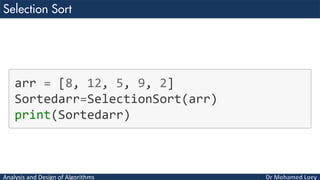 Analysis and Design of Algorithms
 