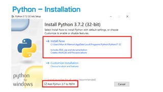 Python – Installation
 