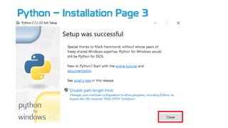 Python – Installation Page 3
 