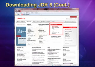 Downloading JDK 6 (Cont.)
 