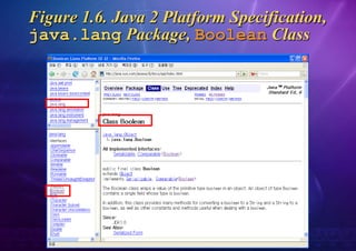 Figure 1.6. Java 2 Platform Specification,
java.lang Package, Boolean Class
 