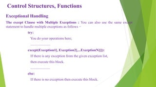 Control structures functions and modules in python programming
