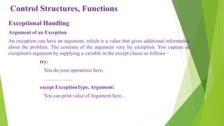 Control structures functions and modules in python programming