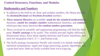 Control structures functions and modules in python programming