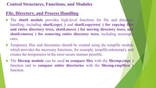 Control structures functions and modules in python programming