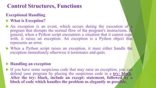 Control structures functions and modules in python programming