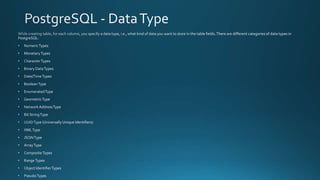 Database testing  in postgresql query 