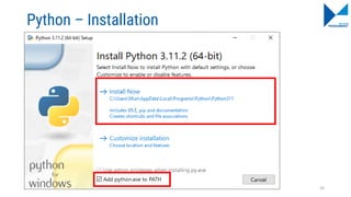 Python – Installation
20
 