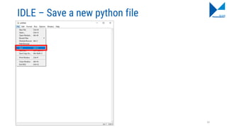 IDLE – Save a new python file
32
 