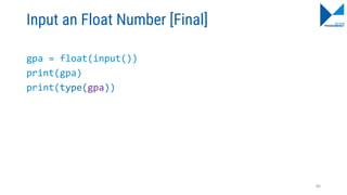 Input an Float Number [Final]
gpa = float(input())
print(gpa)
print(type(gpa))
80
 