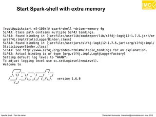 Thanachart Numnonda, thanachart@imcinstitute.com June 2016Apache Spark : Train the trainer
Start Spark-shell with extra memory
 