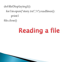 file handling in python using exception statement