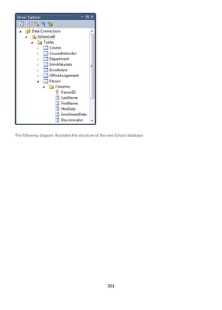 201
The following diagram illustrates the structure of the new School database:
 
