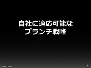 自社に適応可能な
ブランチ戦略

© CROOZ,Inc.

10

 