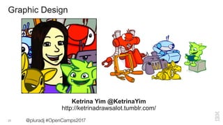 20
Graphic Design
Ketrina Yim @KetrinaYim
http://ketrinadrawsalot.tumblr.com/
@pluradj #OpenCamps2017
 