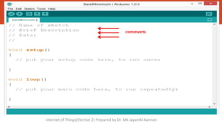 comments
Internet of Things(Elective 2) Prepared by Dr. MK Jayanthi Kannan
 
