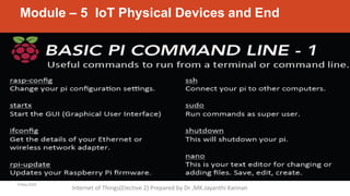 Module – 5 IoT Physical Devices and End
9 May 2020
Internet of Things(Elective 2) Prepared by Dr ,MK.Jayanthi Kannan
 