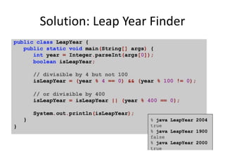 Solution: Leap Year Finder
 